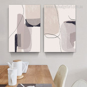 Voluminous Alignments Spots Geometrical Abstract Photograph Minimalist 2 Piece Set Canvas Print Art for Room Wall Arrangement
