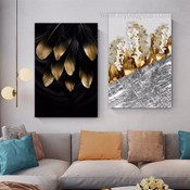 White Blossom Leaflets Floral Photograph Abstract Modern 2 Piece Set Canvas Print for Room Wall Art Embellishment