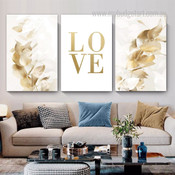 Facsimile Foliage Scandinavian 3 Multi Panel Painting Set Botanical Abstract Photograph Canvas Print for Home Wall Illumination