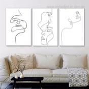 Human Stria Portrait Figure Photograph Abstract Modern 3 Piece Set Canvas Print for Room Wall Art Embellishment