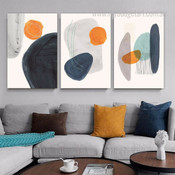 Variegated Scansions Circles Modern 3 Multi Panel Painting Set Geometric Abstract Photograph Canvas Print for Home Wall Onlay
