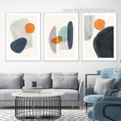 Variegated Scansions Lines Geometric Photograph Abstract Modern 3 Piece Set Canvas Print for Room Wall Art Getup