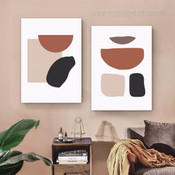 Half Orbs Speckles Spots Abstract Geometric Set Picture 2 Multi Panel Scandinavian Canvas Print Artwork Set for Wall Hanging Moulding