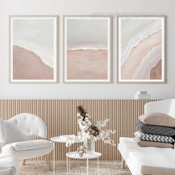 Beach Riverine Waves Scandinavian Abstract 3 Panel Wall Hanging Set Art Image Seascape Canvas Print Sets for Room Assortment