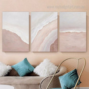Beach Riverine Waves Abstract 3 Multi Panel Wall Hanging Set Artwork Image Seascape Scandinavian Canvas Print Sets for Room Outfit