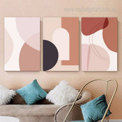 Quarterly Spheres Spots Abstract Geometric 3 Piece Scandinavian Art Set Pic Canvas Print for Room Wall Disposition