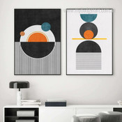Geometry Art Modern Abstract Stretched Framed Artwork 2 Piece Canvas Art for Room Adornment