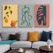 Still Life Art Scandinavian Abstract Stretched Framed Artwork 3 Piece Canvas Art for Room Garniture