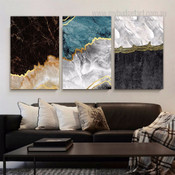 Marble Texture Modern Abstract Stretched Framed Artwork 3 Piece Wall Art for Room Wall Finery