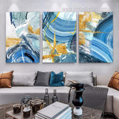 Texture Swirl Modern Abstract Stretched Framed Artwork 3 Piece Canvas for Room Assortment