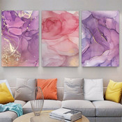 Chromatic Patches Modern Abstract Photograph 3 Piece Set Canvas Print for Room Wall Art Disposition
