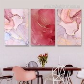 Calico Speck Marble Modern 3 Multi Panel Abstract Painting Set Photograph Canvas Print for Room Wall Garnish