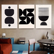 Geometric Design Abstract Artwork Modern Stretched Framed Artwork 3 Piece Wall Art for Room Wall Décor