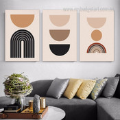 Moiety Scansions Spots Modern 3 Multi Panel Wall Hanging Set Artwork Image Abstract Geometrical Canvas Print for Room Moulding
