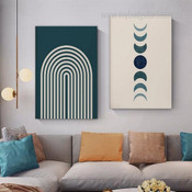 Phoebe Phases Moon Abstract 2 Piece Naturescape Painting Sets Photograph Scandinavian Canvas Print for Wall Hanging Disposition
