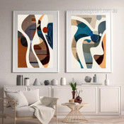 Mackle Strias Lines Geometric Photograph Abstract Modern 2 Piece Set Canvas Print for Room Wall Art Décor