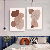 Random Leaves Boho Abstract Minimalist Stretched Framed Artwork 2 Piece Sets for Room Wall Finery