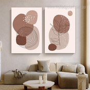 Boho Line Art Botanical Abstract Minimalist Stretched Framed Artwork 2 Piece Sets for Room Wall Decoration