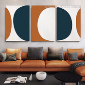 Moiety Orbs Circles Abstract Geometric 3 Multi Panel Scandinavian Painting Set Photograph Canvas Print for Room Wall Drape