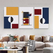 Varicoloured Verses Lines Geometric Abstract Photograph Modern Canvas Print 3 Piece Set for Room Wall Art Tracery