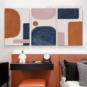 Multicolor Verses Rectangles Geometric Photograph Abstract Scandinavian 3 Piece Set Canvas Print for Room Wall Art Getup