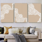 Convoluted Alignments Geometric Cheap 3 Multi Panel Scandinavian Wall Art Photograph Abstract Canvas Print for Room Disposition