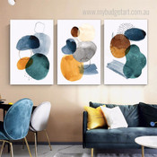 Calico Specks Spots Abstract Minimalist 3 Piece Modern Sets Painting Pic Canvas Print for Room Wall Onlay
