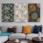 Tropical Monstera Spots Botanical Abstract Photograph Modern 3 Piece Set Canvas Print for Room Wall Artwork Trimming