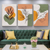 Calico Attaint Spots Abstract Scandinavian Painting 3 Multi Panel Set Photograph Print on Canvas for Wall Hanging Tracery