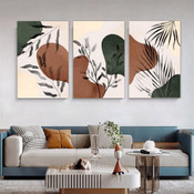 Varicolored Tarnish Spots Abstract Modern 3 Multi Panel Botanical Artwork Set Photograph Print on Canvas for Room Wall Finery