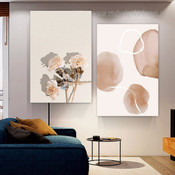 Spheres Trait Circles Geometrical Photograph Abstract Scandinavian 2 Piece Set Canvas Print for Room Wall Art Embellishment