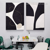 Silhouette Art Minimal Abstract Modern Stretched Framed Artwork 2 Piece Wall Art or Room Wall Garnish