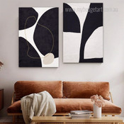 Silhouette Art Minimal Abstract Modern Stretched Framed Artwork 2 Panel Canvas Prints for Room Wall Decor