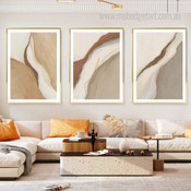 Assorted Texture Art Modern Abstract Stretched Framed Artwork 3 Piece Multi Panel Canvas Art or Room Wall Ornament