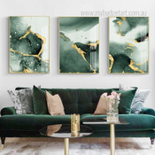 Flaws Marble Watercolor 3 Multi Panel Painting Set Modern Abstract Photograph Canvas Print for Home Wall Onlay