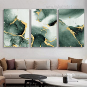 Flaws Marble Spots Abstract Modern Photograph Watercolor 3 Piece Canvas Print Artwork Set for Room Wall Outfit