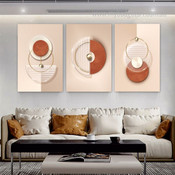 Geometry Art Abstract Modern Stretched Framed Artwork 3 Piece Wall Art for Room Wall Ornament