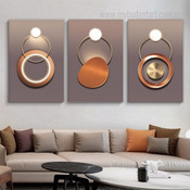 Geometric Shapes 01 Abstract Modern Stretched Framed Artwork 3 Piece Wall Art for Room Wall Garnish