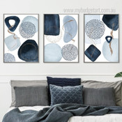 Iota Scansions Lines Abstract Geometric Set Picture 3 Multi Panel Watercolor Canvas Print Artwork Set for Wall Hanging Moulding