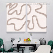 Bold Stria Scandinavian Geometric 2 Multi Piece Wall Art Set Abstract Photograph Canvas Print for Room Garniture