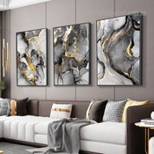 Abstract Fluid Art Modern Stretched Framed Artwork 3 Piece Wall Art for Room Wall Garniture