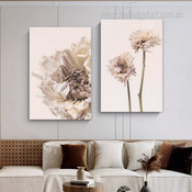 Dried Flowers Botanical Modern Floral Art Prints Stretched Framed Artwork 2 Panel Wall Art for Room Wall Spruce