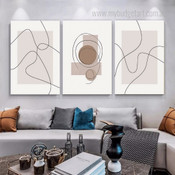 Continuous Line Art Minimalist Abstract Stretched Framed Artwork 3 Piece Wall Art for Room Wall Onlay