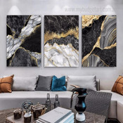 Gold Marble Texture Abstract Contemporary Stretched Framed Artwork 3 Piece Wall Art for Room Wall Onlay