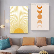 Sol Radiant Modern Minimalist 2 Panel Wall Hanging Set Art Image Naturescape Canvas Print Sets for Room Assortment