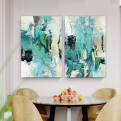 Calico Smudge Modern Photograph Abstract 2 Piece Set Canvas Print for Room Wall Art Embellishment