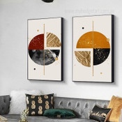 Quarterly Tarnish Lines Modern Geometrical 3 Multi Panel Wall Hanging Set Artwork Image Abstract Canvas Print Sets For Room Outfit