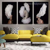 Nude Matron Females Abstract Figure Cheap 3 Modern Panel Wall Art Photograph Canvas Print for Room Outfit