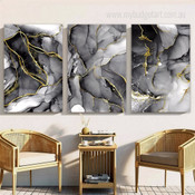 Macula Texture Marble Lines Abstract Cheap 3 Modern Panel Wall Art Photograph Canvas Print for Room Outfit
