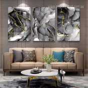 Macula Texture Marble Dots Abstract Modern 3 Panel Set Painting Photograph Print on Canvas Home Wall Moulding